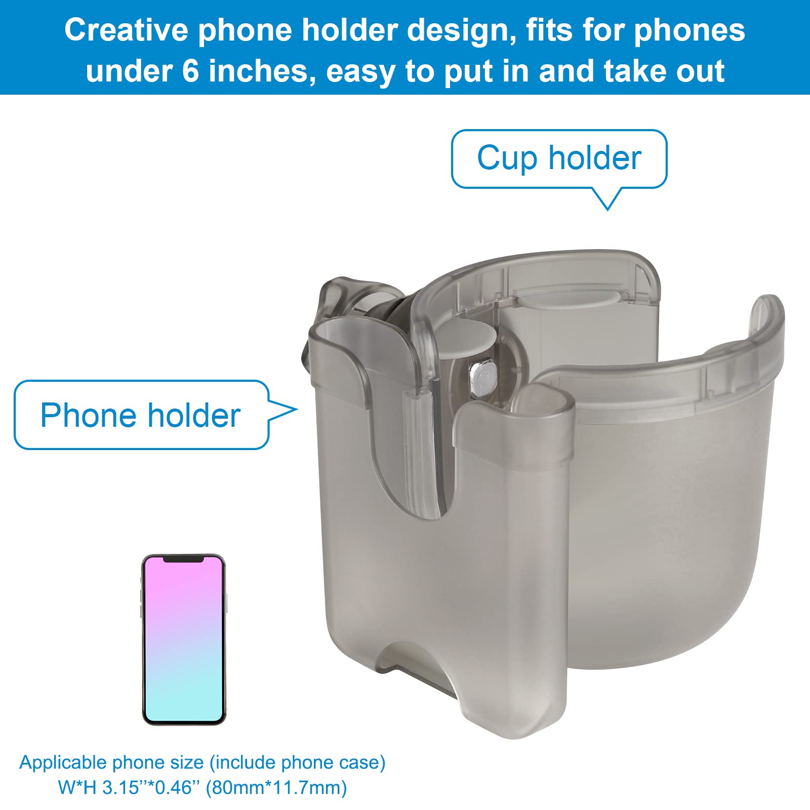 Accmor 2-in-1 cup and phone holder keeps essentials within reach during outings.