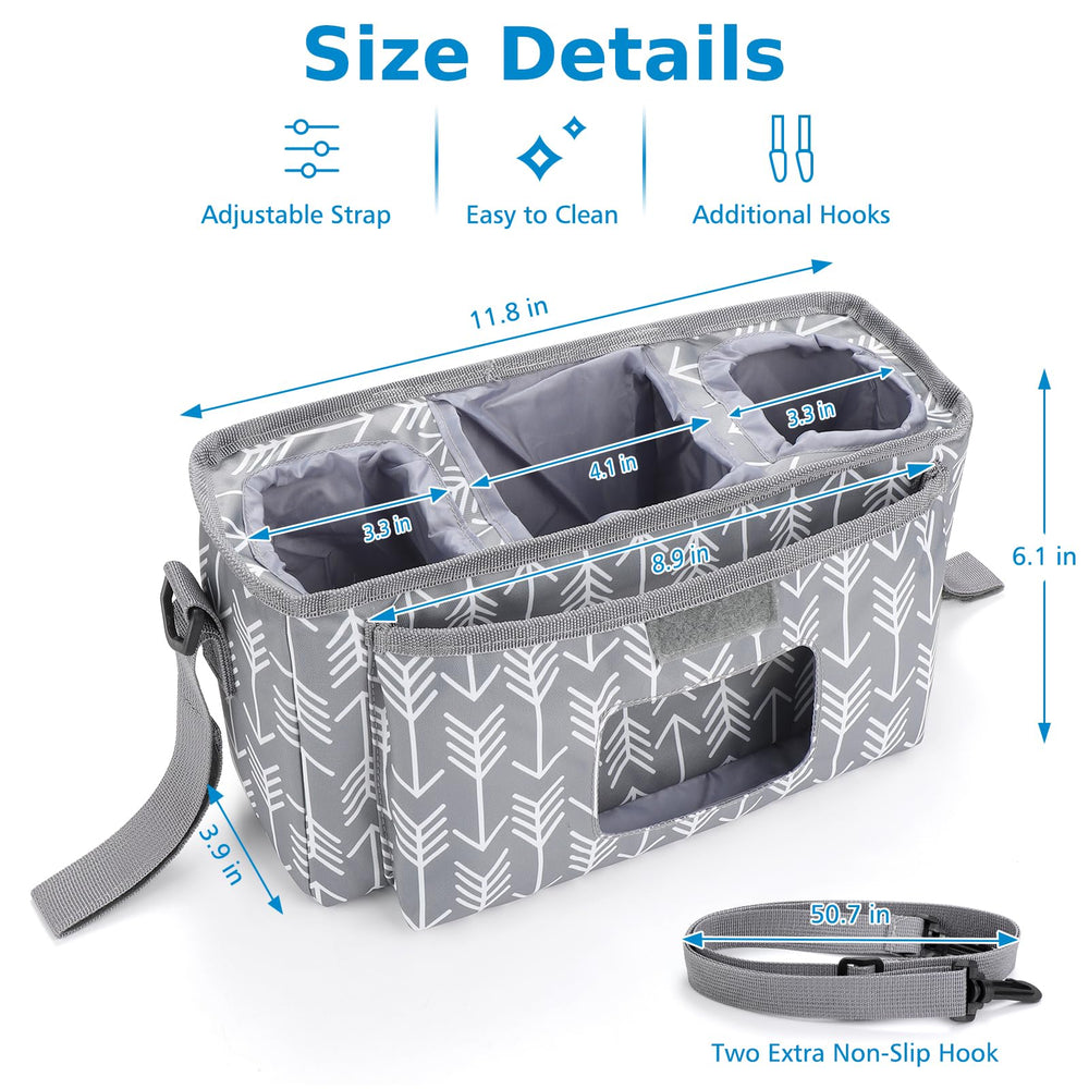 Accmor organizer can hang on a stroller or be carried as a bag