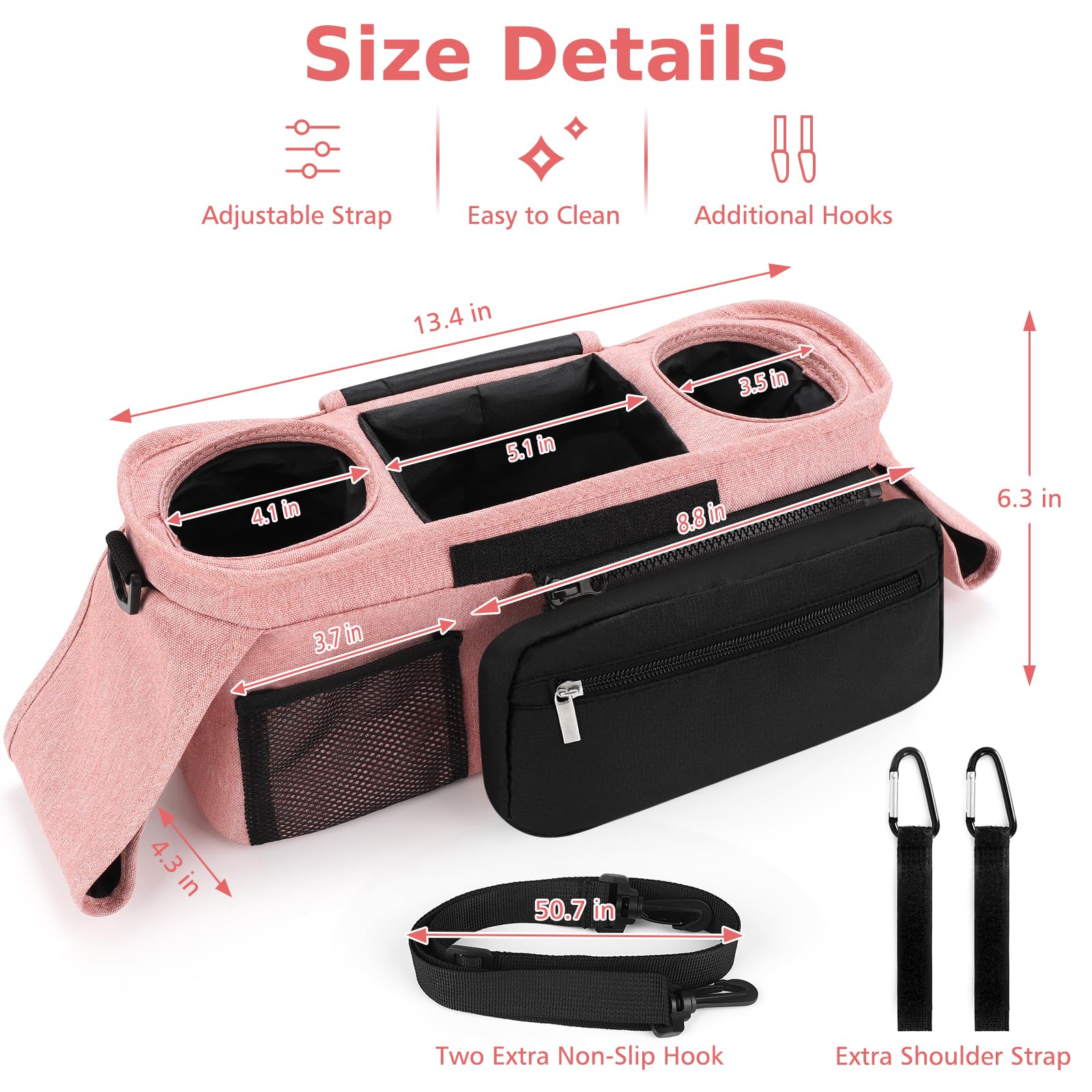 Accmor organizer compact design blends into stroller while keeping essentials organized.