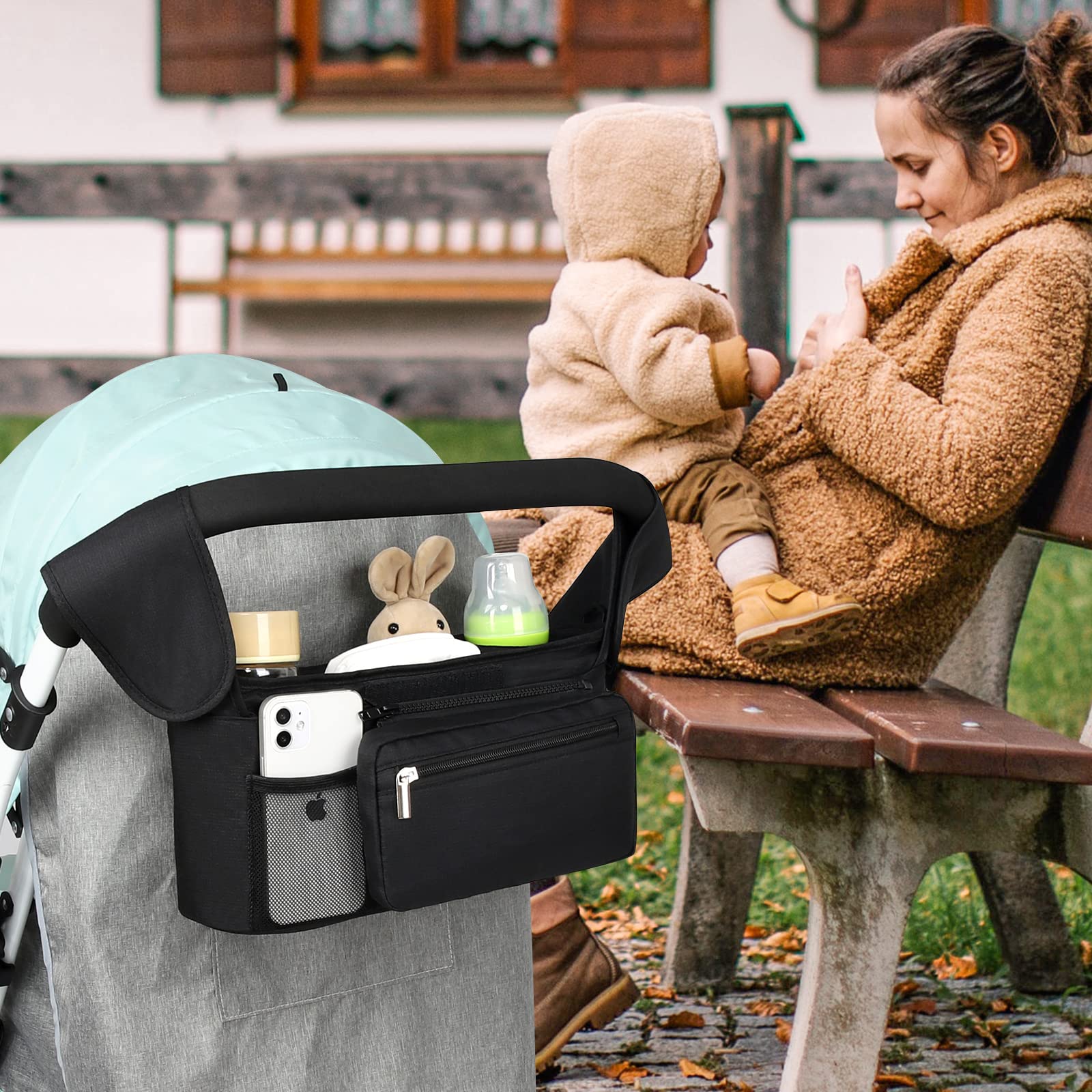 Accmor organizer fits many strollers via adjustable Velcro strap