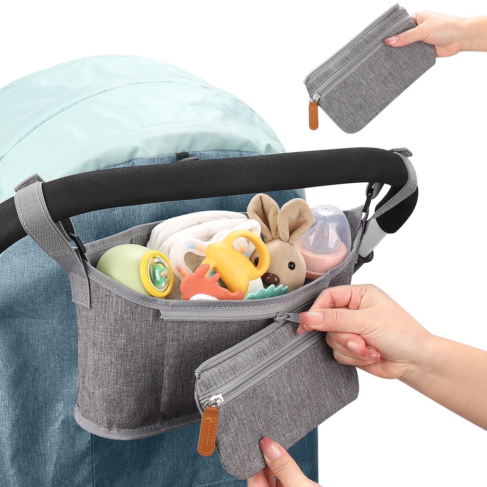 Accmor universal stroller organizer compatibility covers Uppababy, Nuna, Doona, Britax and more.