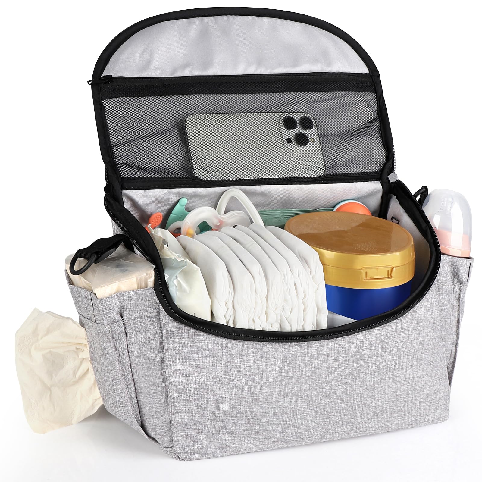 Accmor universal stroller organizer cup holders ready for bottles during strolls.