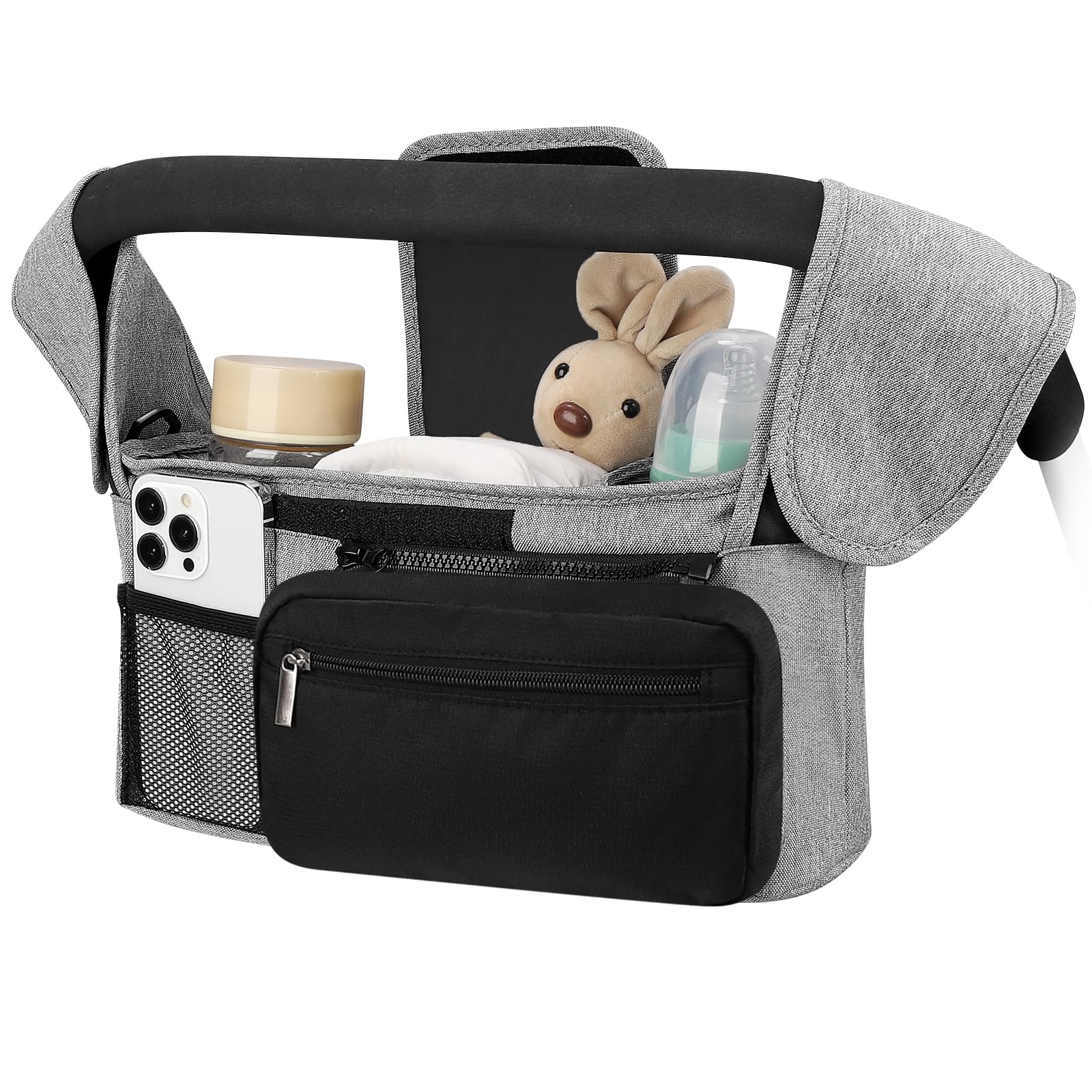 Accmor stroller organizer with dual insulated cup holders for convenient drinks.
