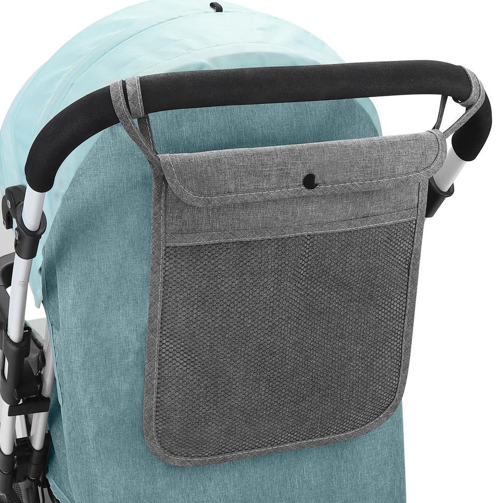 Accmor universal stroller organizer installed on a stroller for quick-access storage.