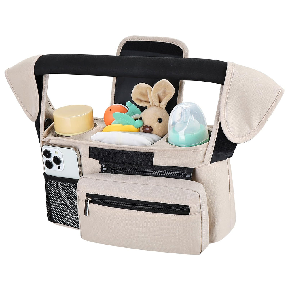 Accmor universal stroller organizer insulated cup holders keep bottles cool or warm during outings.