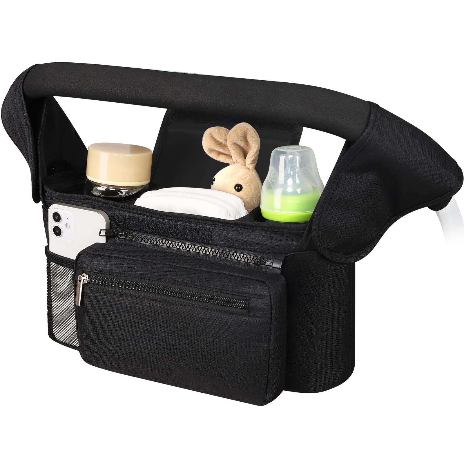 Accmor stroller organizer with insulated cup holders keeps drinks cool on the go