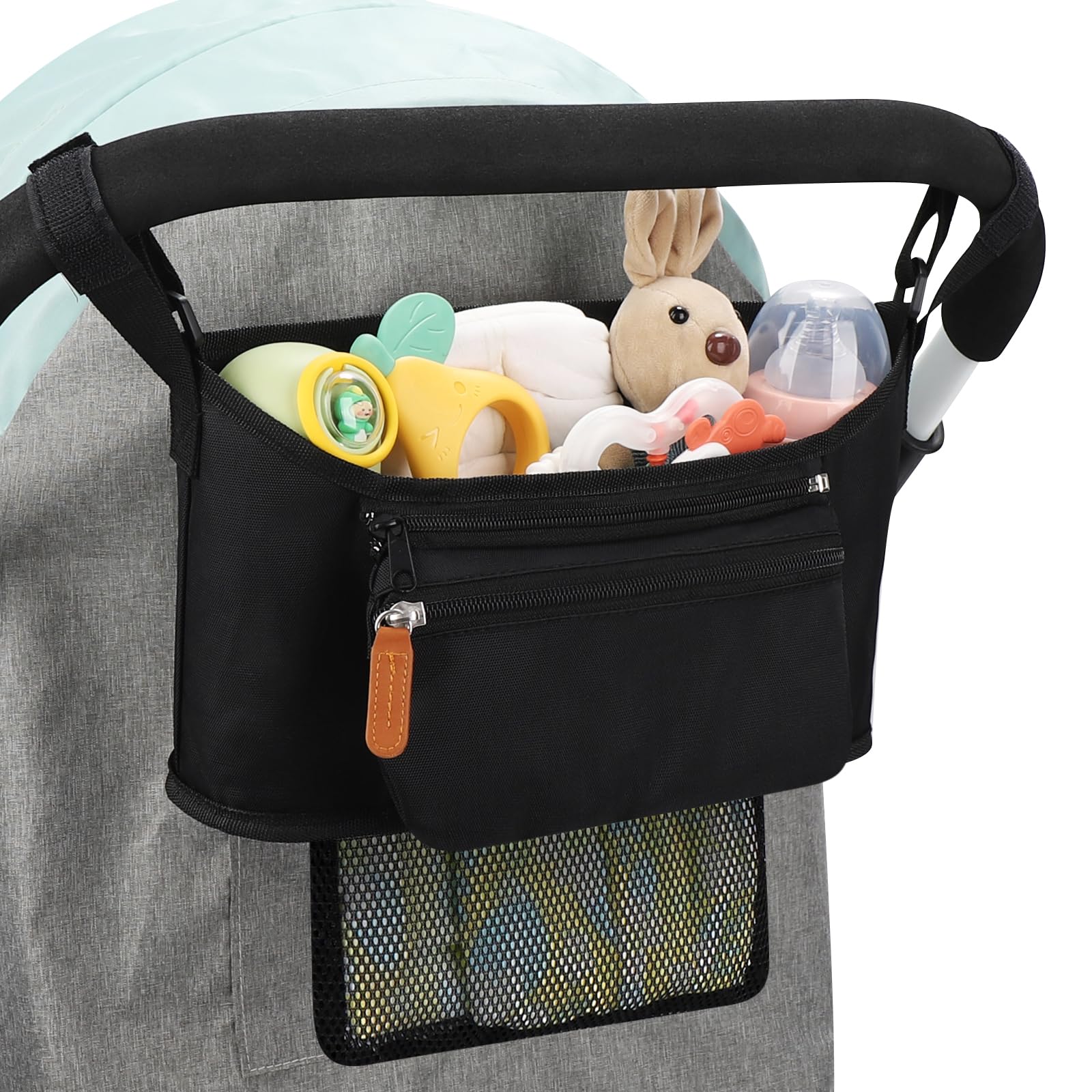 Accmor universal stroller organizer main compartment keeps essentials neatly arranged for quick access