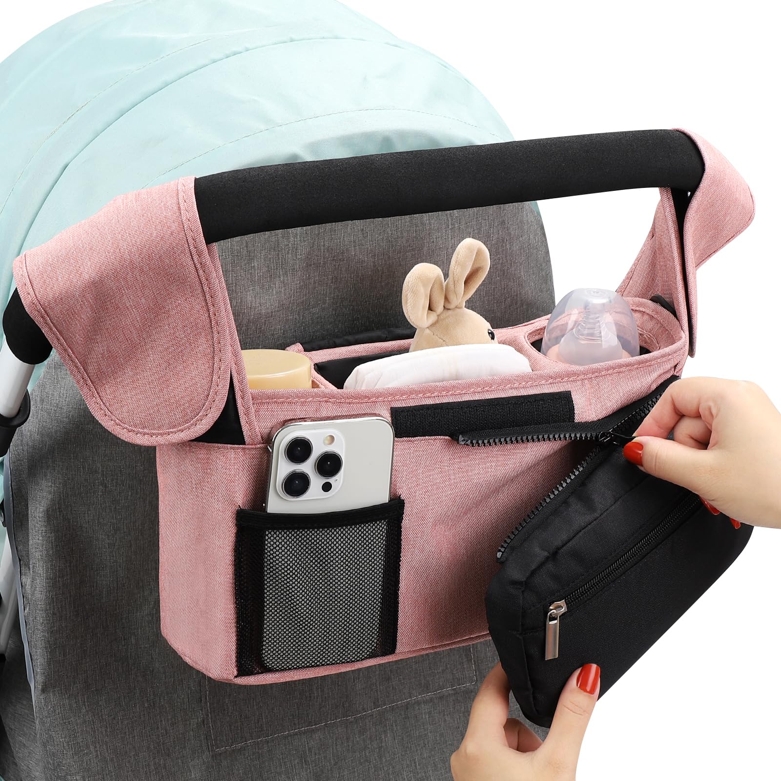 Accmor organizer mesh pocket keeps small items visible and breathable.