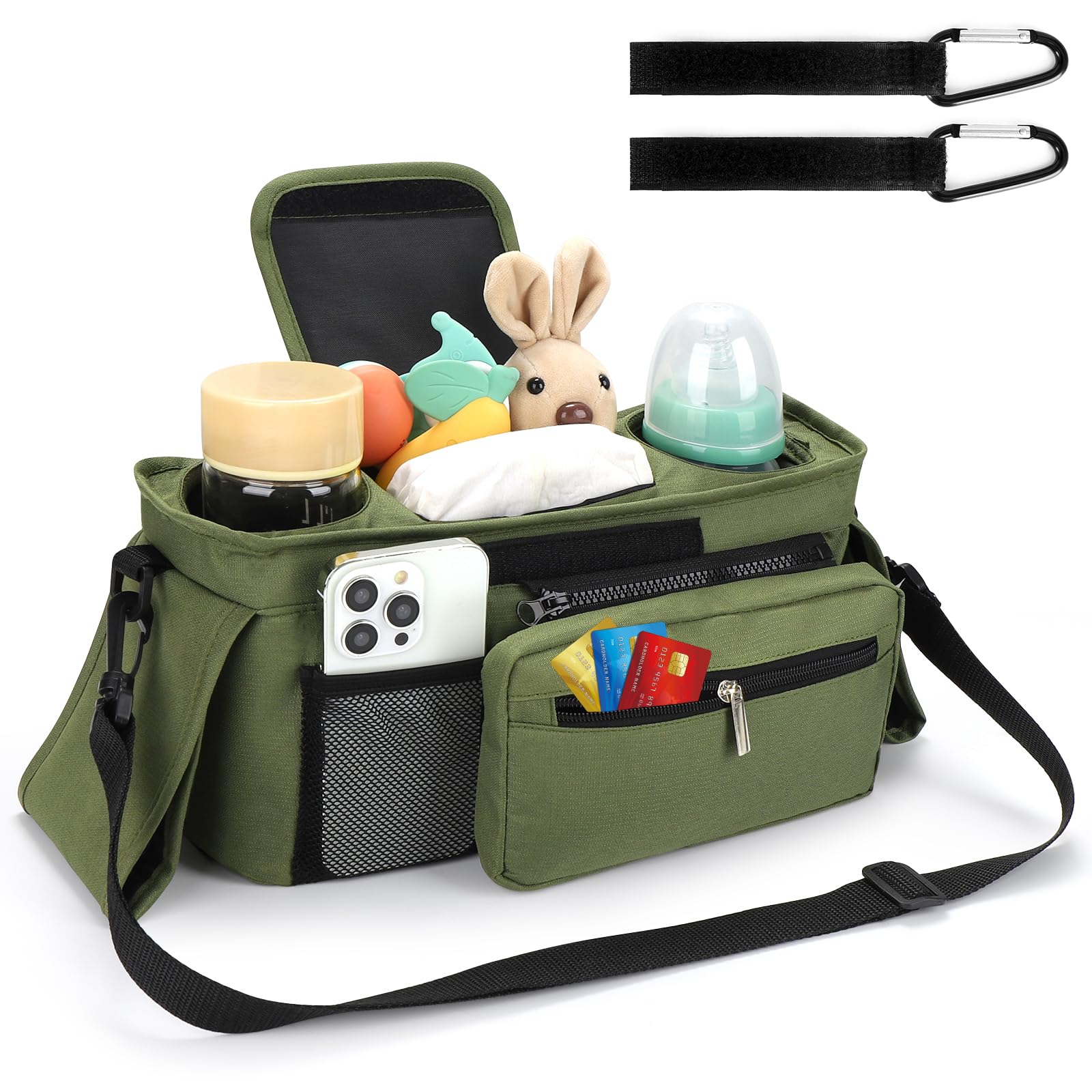 Accmor stroller organizer middle storage compartment for diapers and wipes