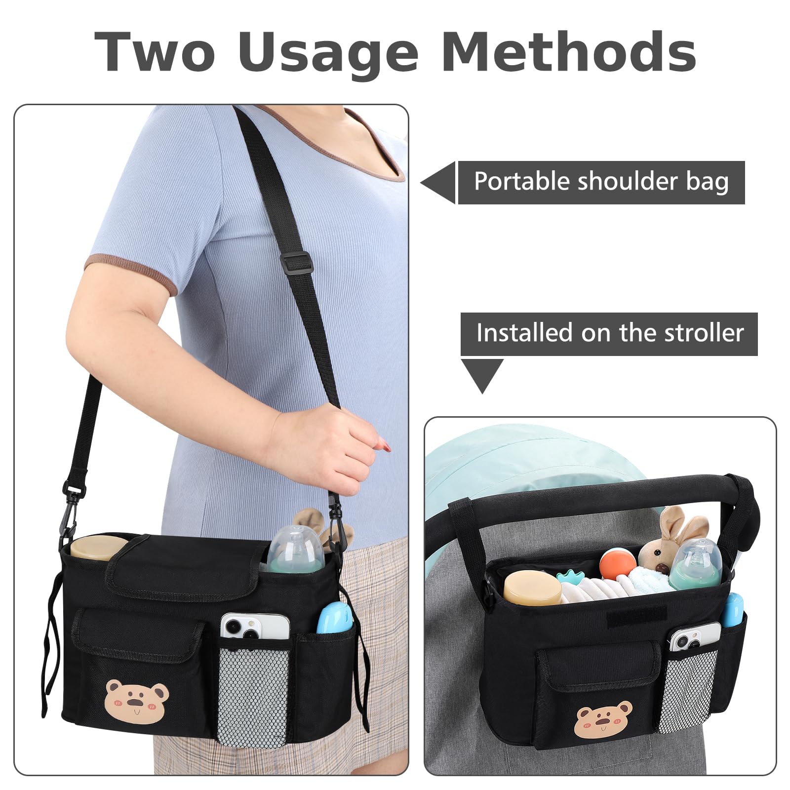 Accmor universal stroller organizer phone pocket keeps your device accessible.