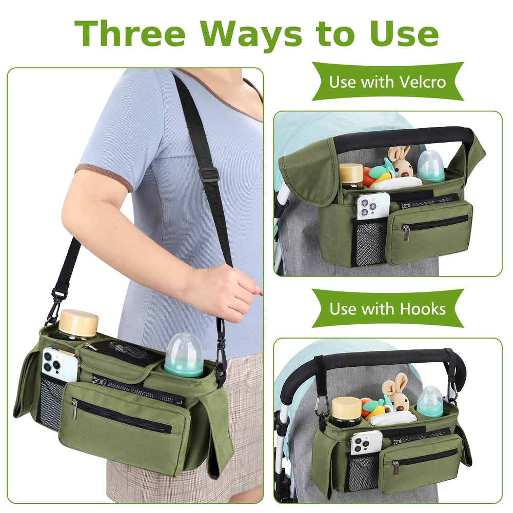 Accmor stroller organizer with shoulder strap for hands-free carrying