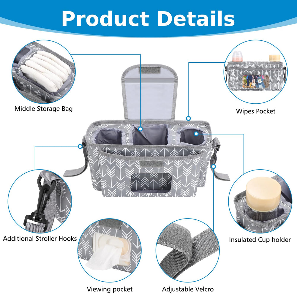 Accmor stroller organizer with shoulder strap for versatile carrying