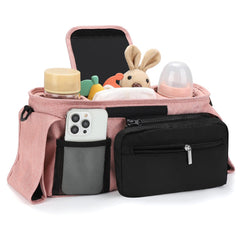 Accmor organizer with shoulder strap offers hands-free carry for busy parents.