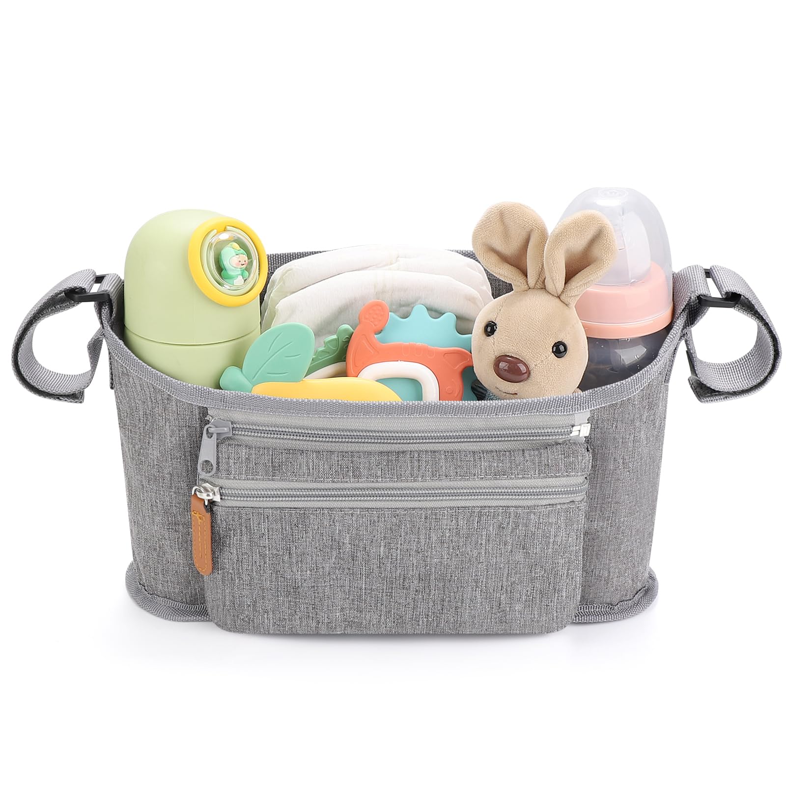 Accmor universal stroller organizer side cup holders keep bottles within easy reach.