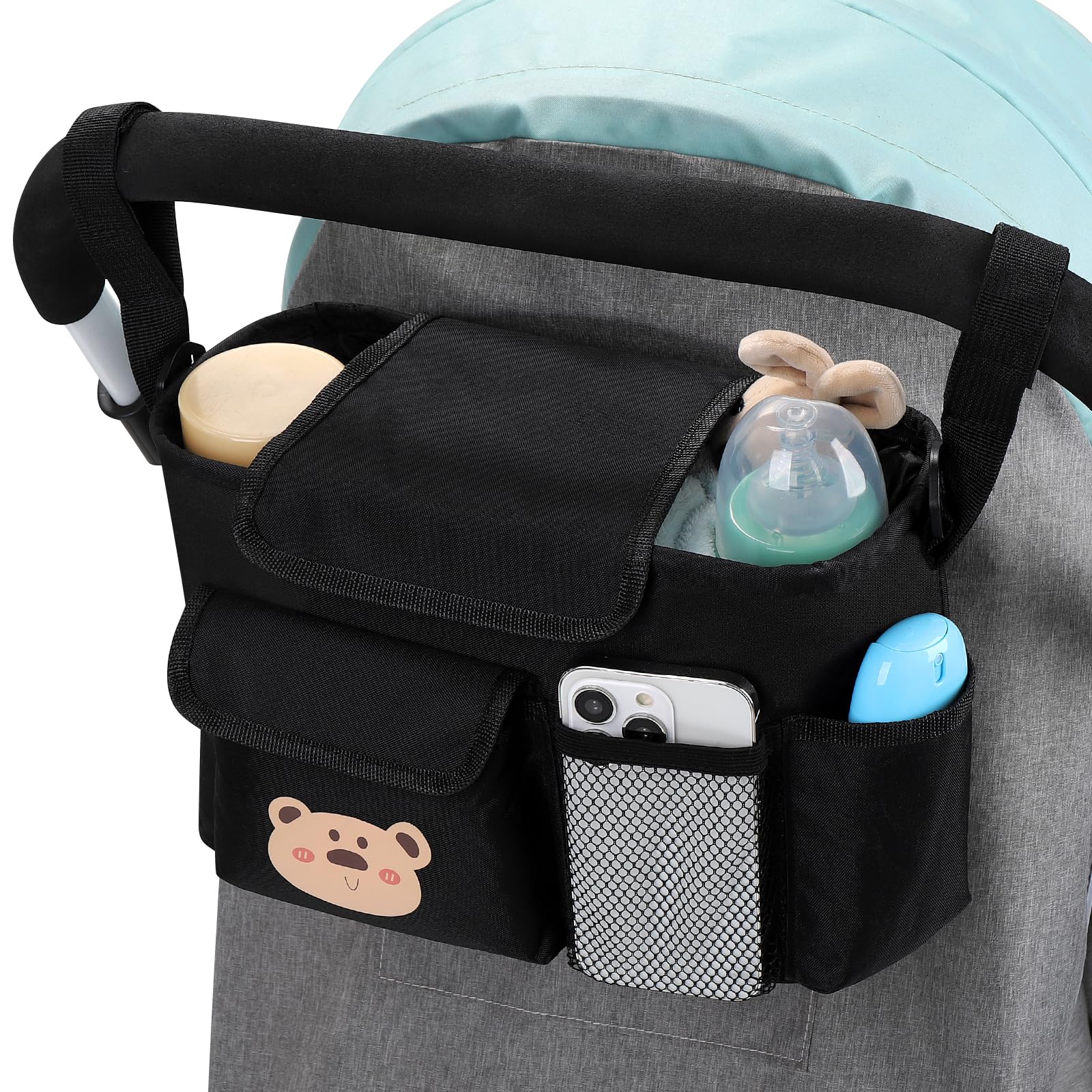 Accmor universal stroller organizer side pocket stores small items.