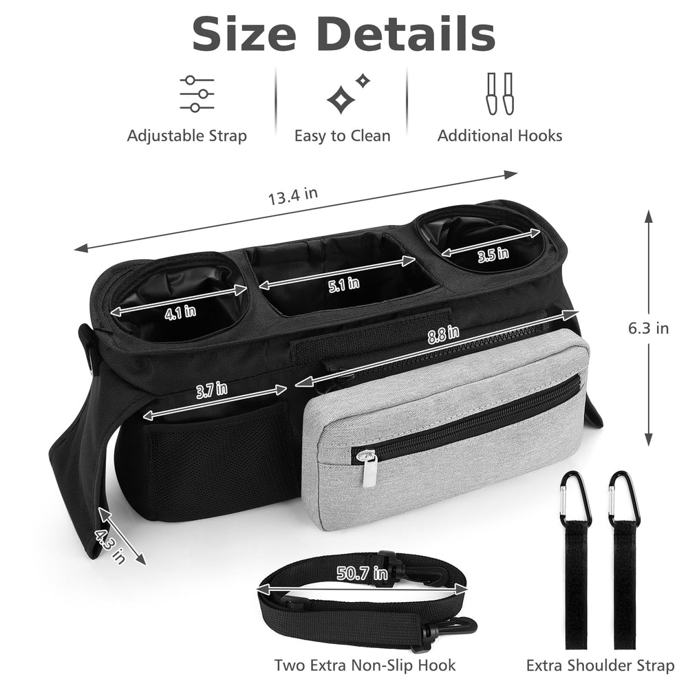 Accmor Universal Stroller Organizer fits Uppababy, Britax, Baby Jogger strollers