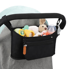 Accmor universal stroller organizer with structured compartments for quick access to essentials.