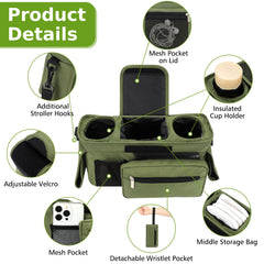 Accmor wristband pocket and mesh pocket on stroller organizer