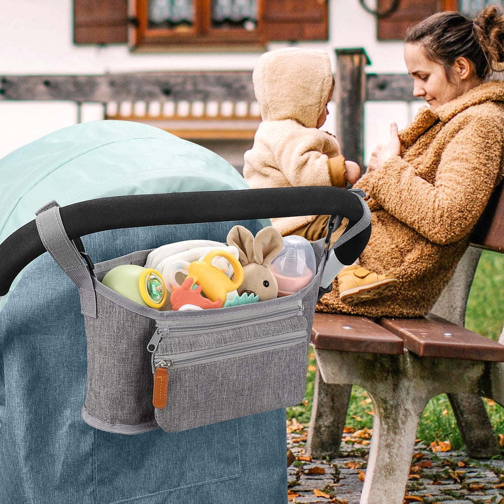 Accmor universal stroller organizer zippered phone pocket protects valuables during outings.