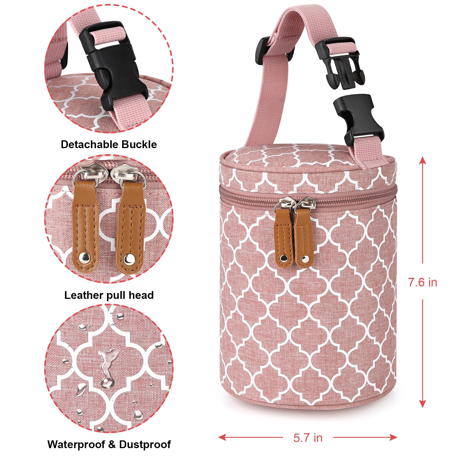 Accmor waterproof-leakproof fabric protects contents from spills during travel.