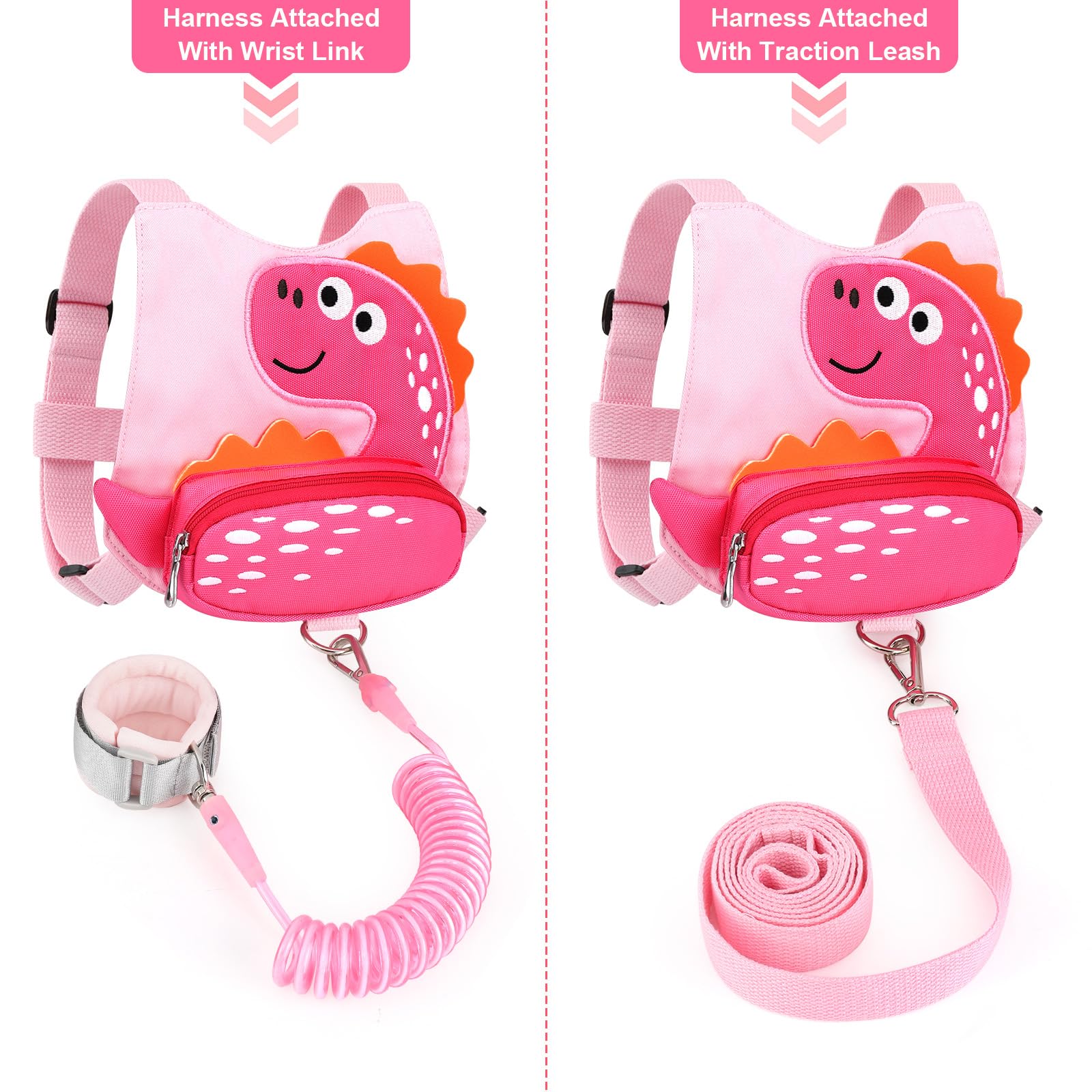 Accmor wrist-link assembly pink demonstrates 3-in-1 tethers for families.