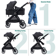 ACCOMBE bassinet recline image highlighting nap-friendly newborn comfort.