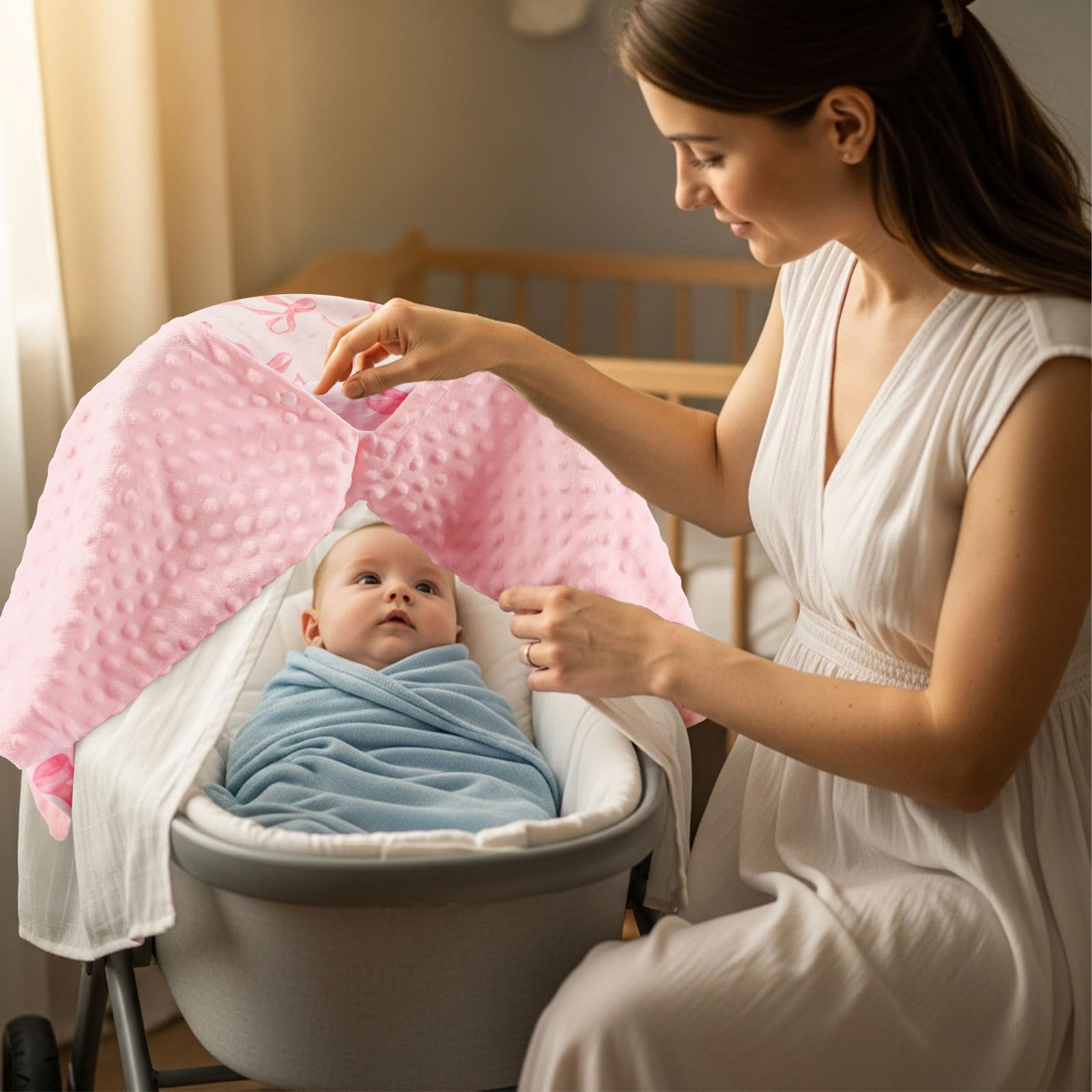 AceOrbit pink bow packaging signals a gift-ready baby accessory.