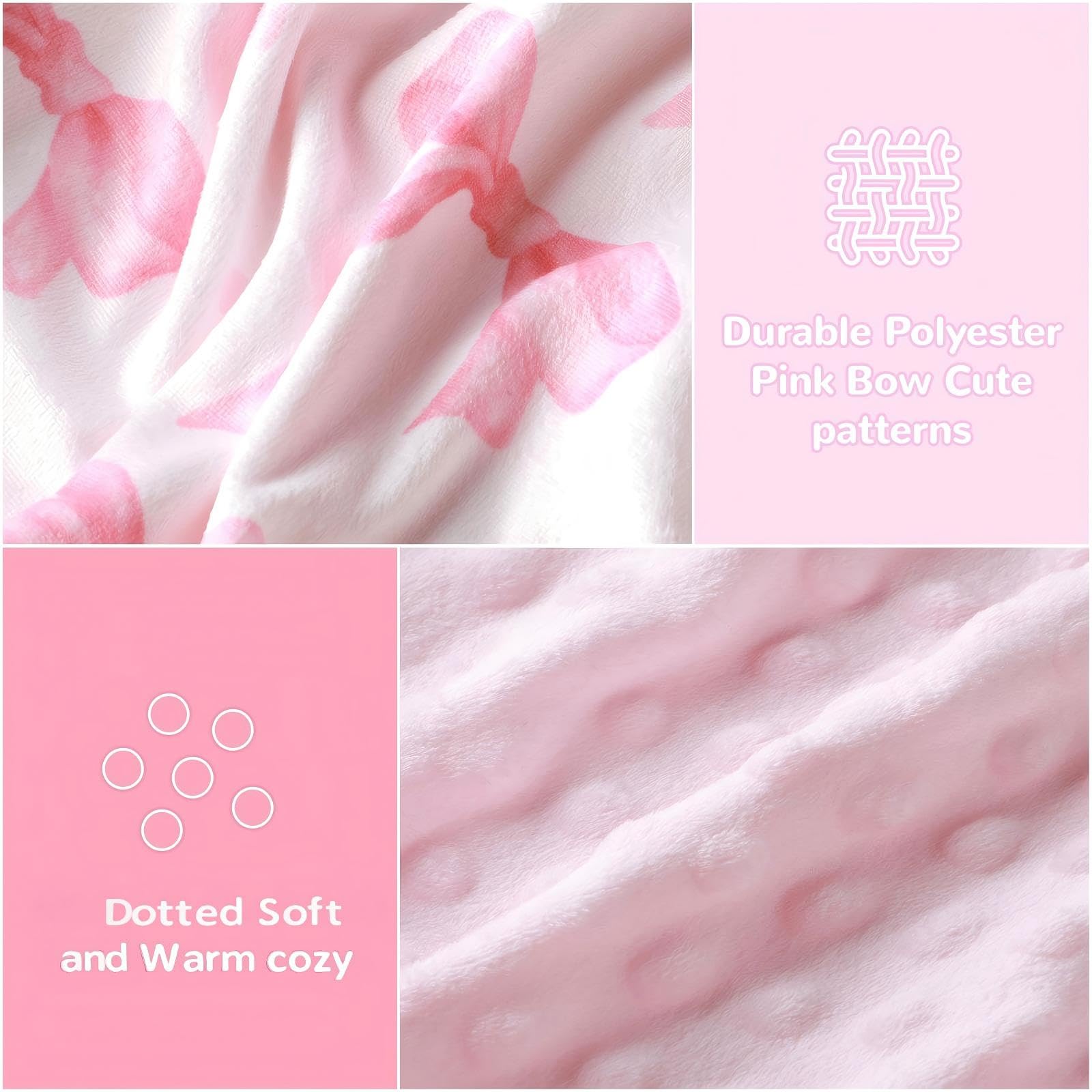 AceOrbit pink bow cover highlights soft plush lining for baby comfort.