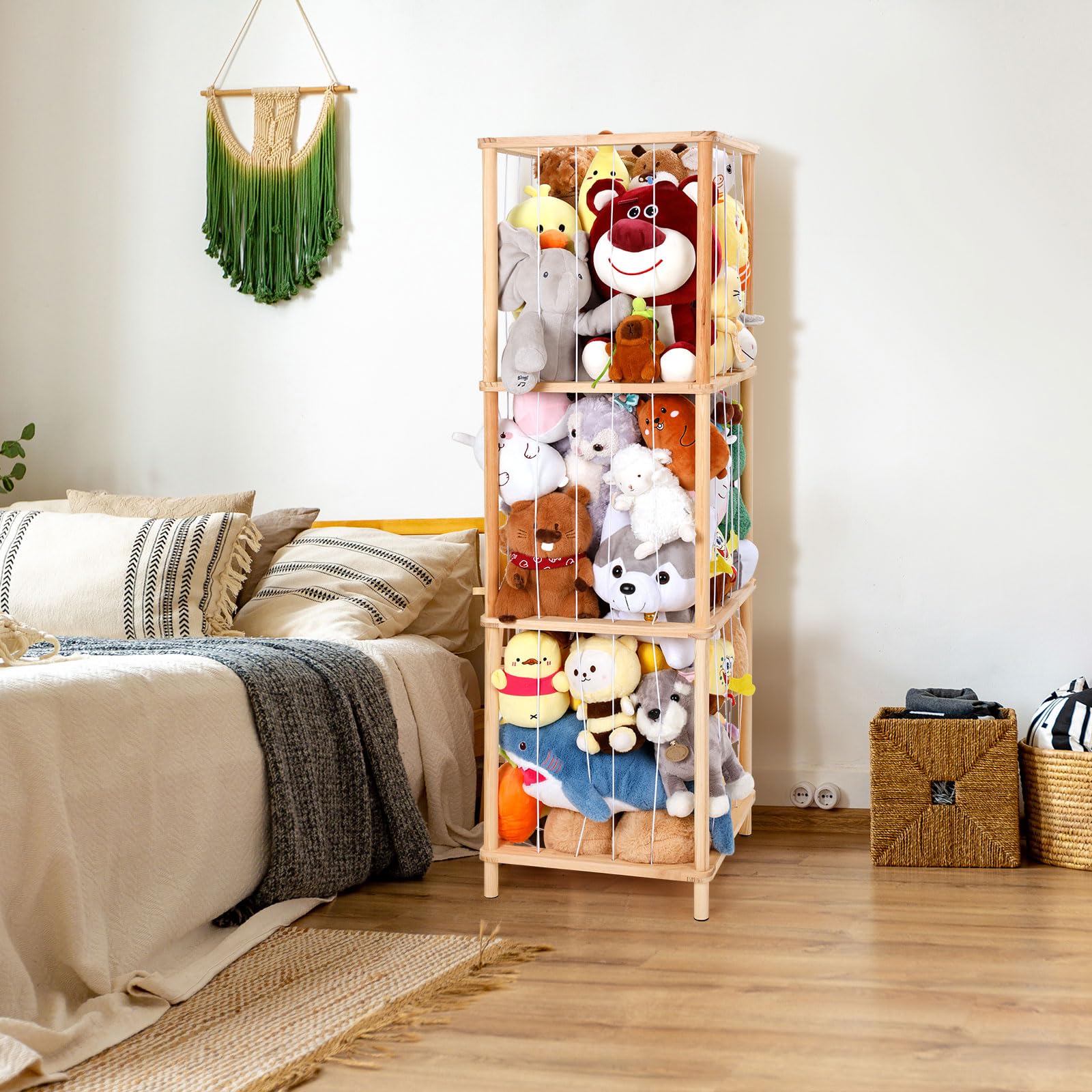 ACEPRUT kidroom setup staged in bedroom corner with plush storage