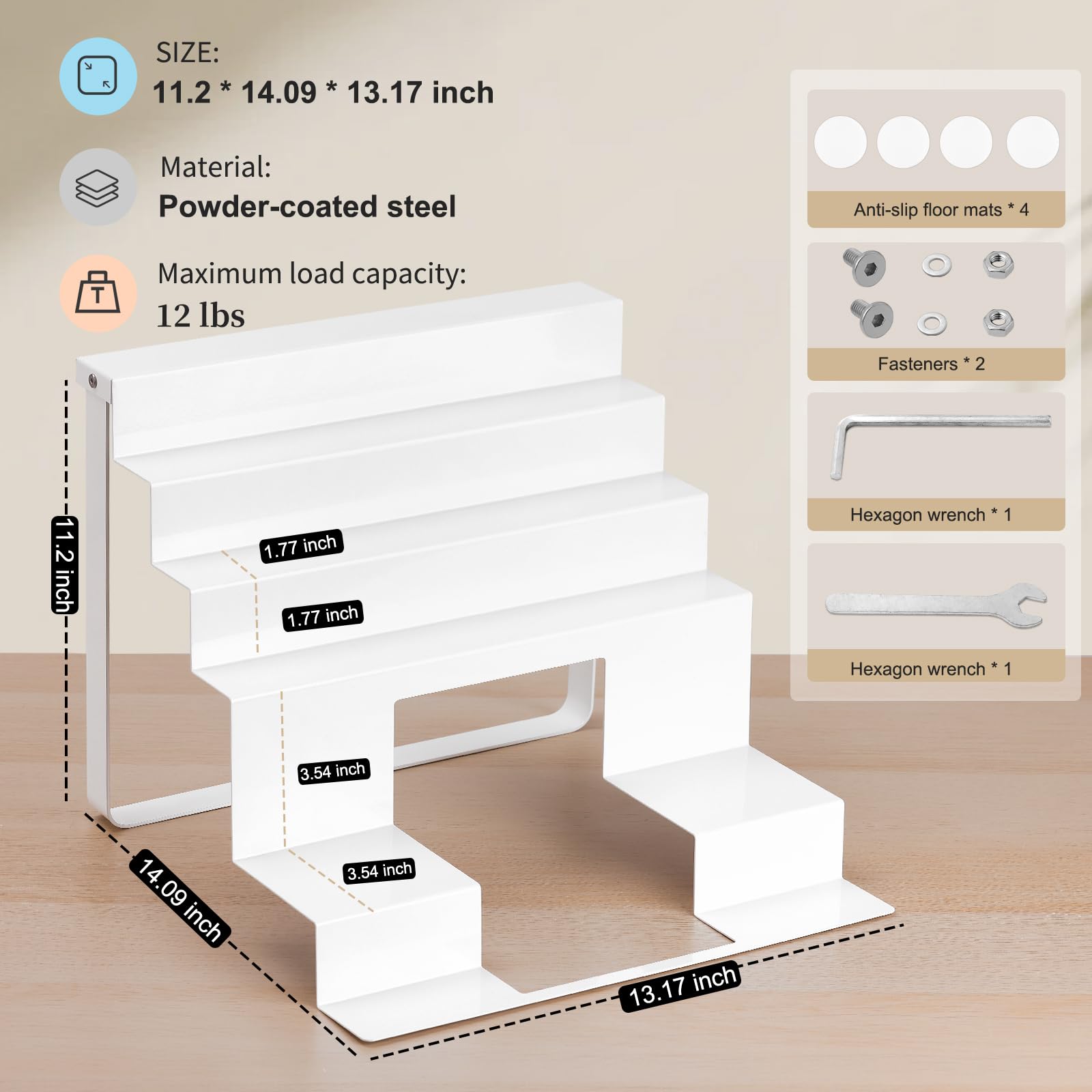 ACEPRUT Tonies shelf with Toniebox area hides charging cable for safe charging.