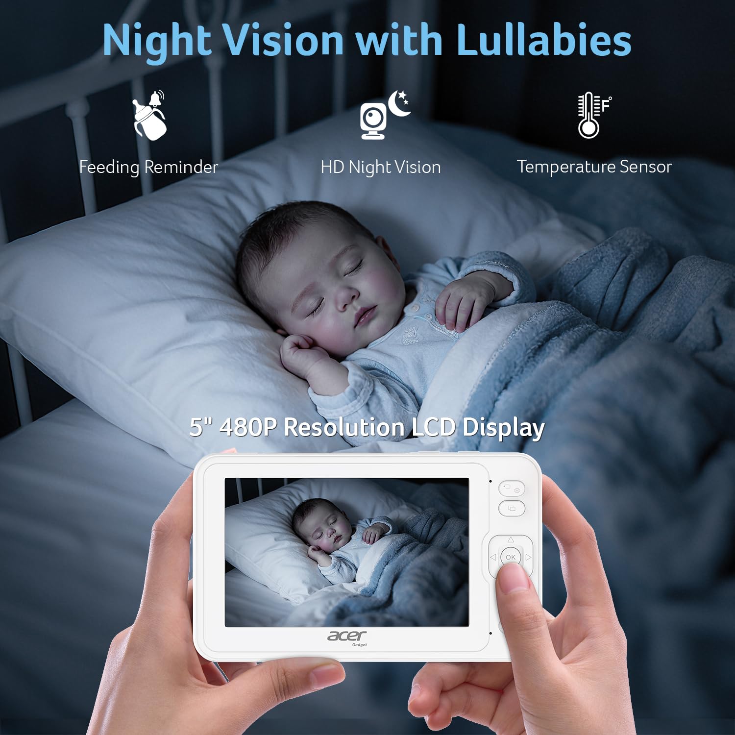 Acer infrared night vision for clear night-time monitoring