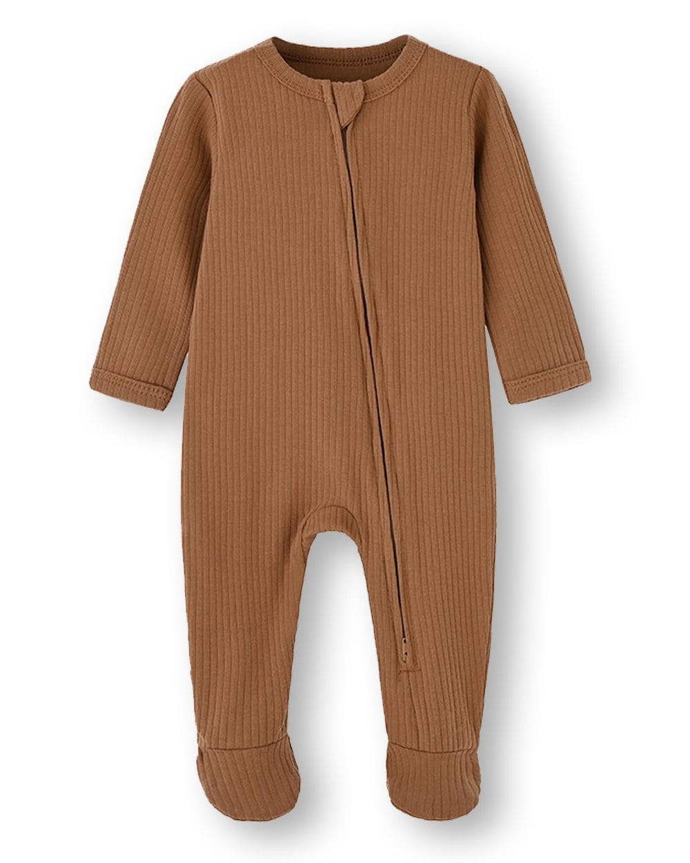 ACESTAR coffee two-way zipper pajama close-up for easy diaper changes