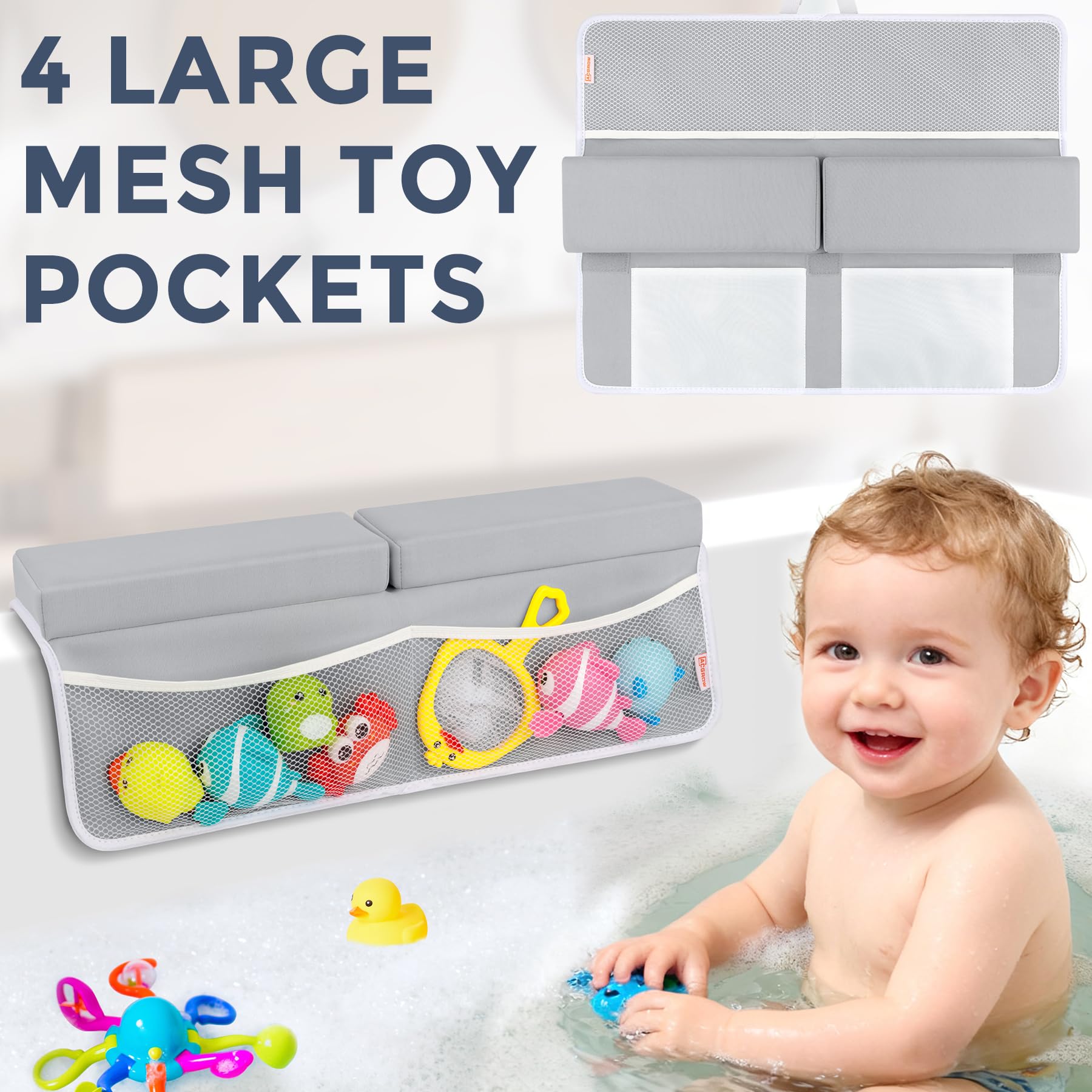 ACGROW baby bath time with kneeler and elbow rest enhancing comfort and bonding