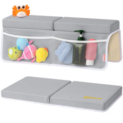 ACGROW bath kneeler cushion close-up showing 1.5-inch memory foam comfort for baby baths