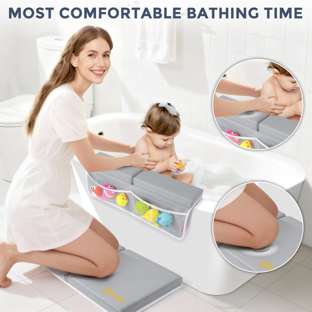 ACGROW elbow rest pad in use providing stable arm support during bath time