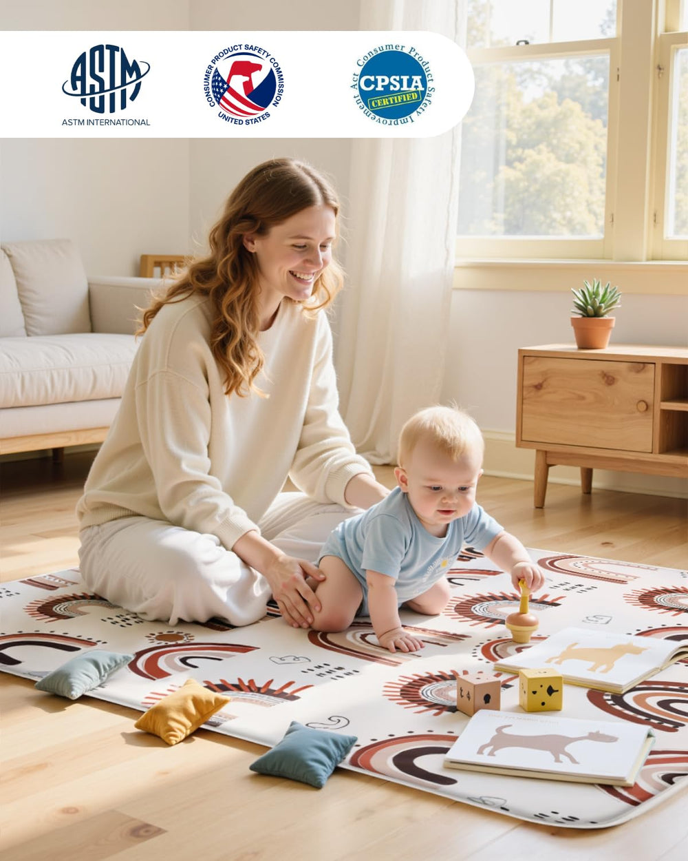 ACIROC mat doubles as a nursery rug or cozy playroom floor mat.