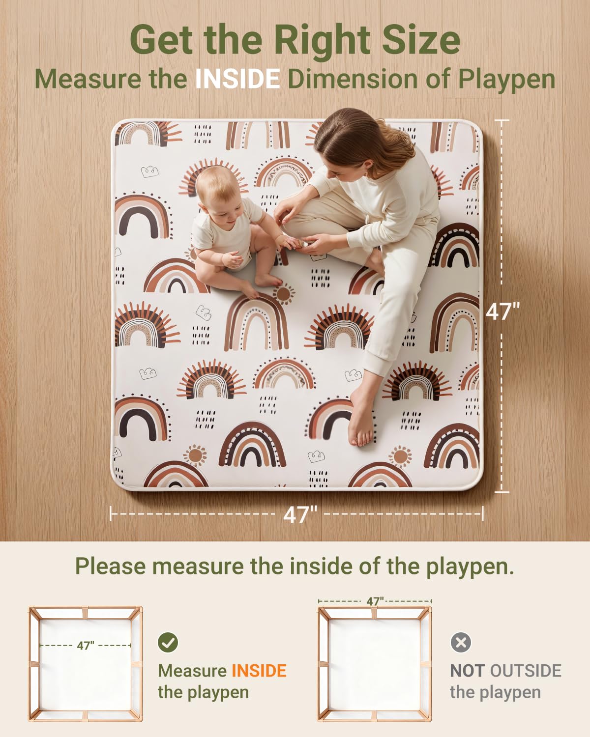 ACIROC baby floor mat wipeable surface simplifies cleanup after daily play.