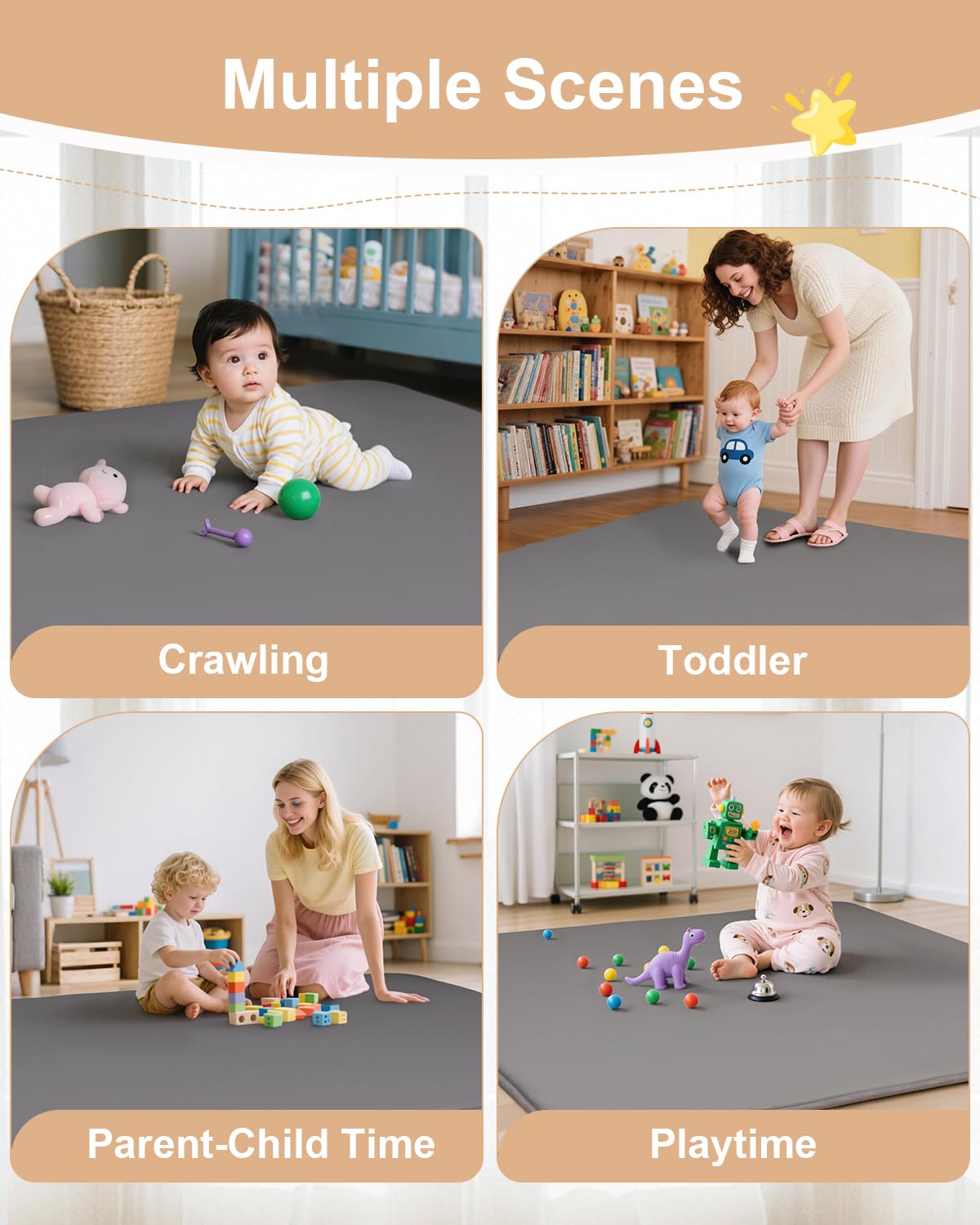 ACIROC fold-and-store friendly mat for compact playroom and nursery organization.