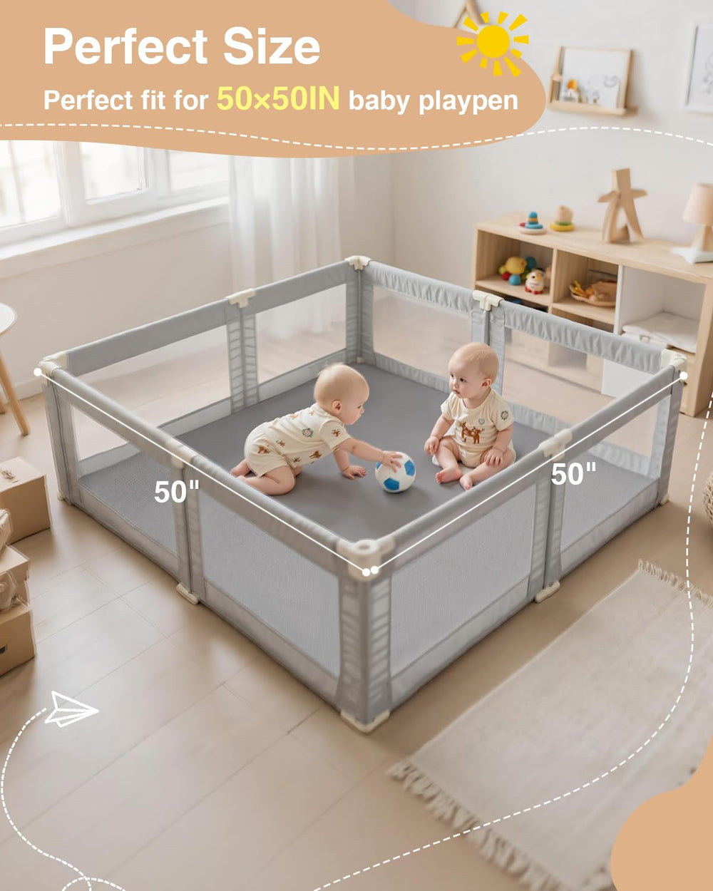 ACIROC versatile play mat doubles as nursery rug for cozy spaces.