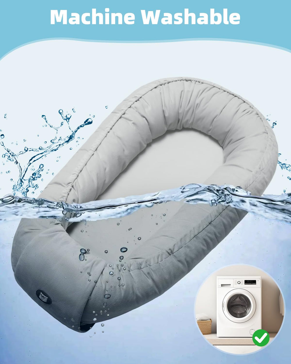 ACIROC Baby Lounger breathable cover for comfortable all-day use at home or travel.