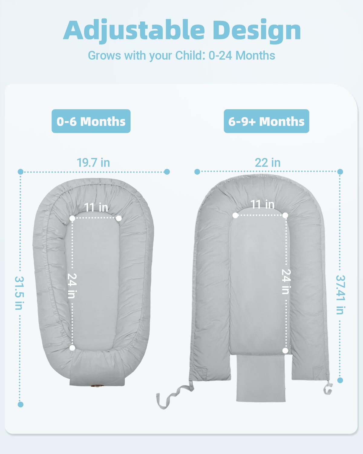 ACIROC Baby Lounger newborn-ready for tummy time, play, or travel on the go.