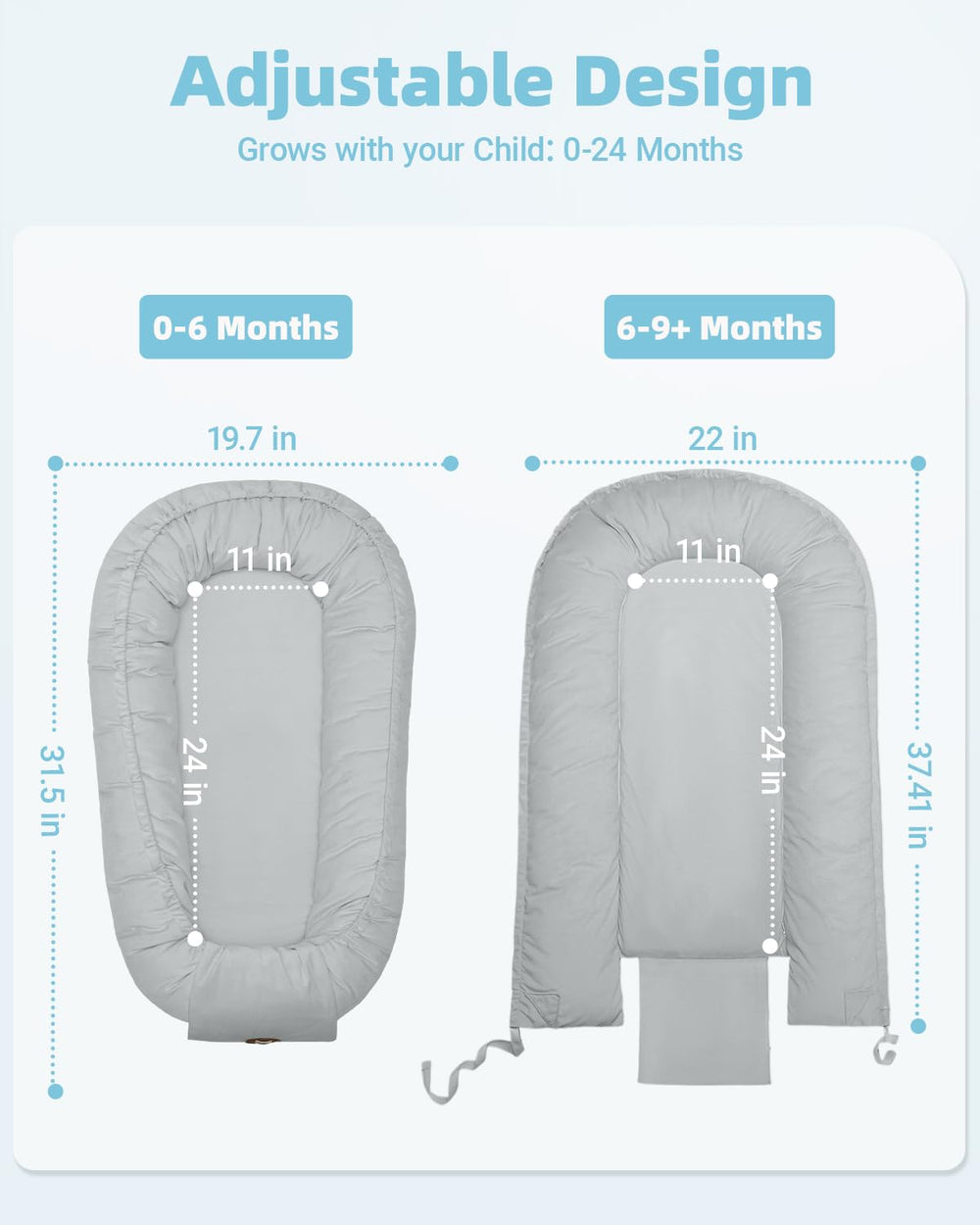 ACIROC Baby Lounger newborn-ready for tummy time, play, or travel on the go.