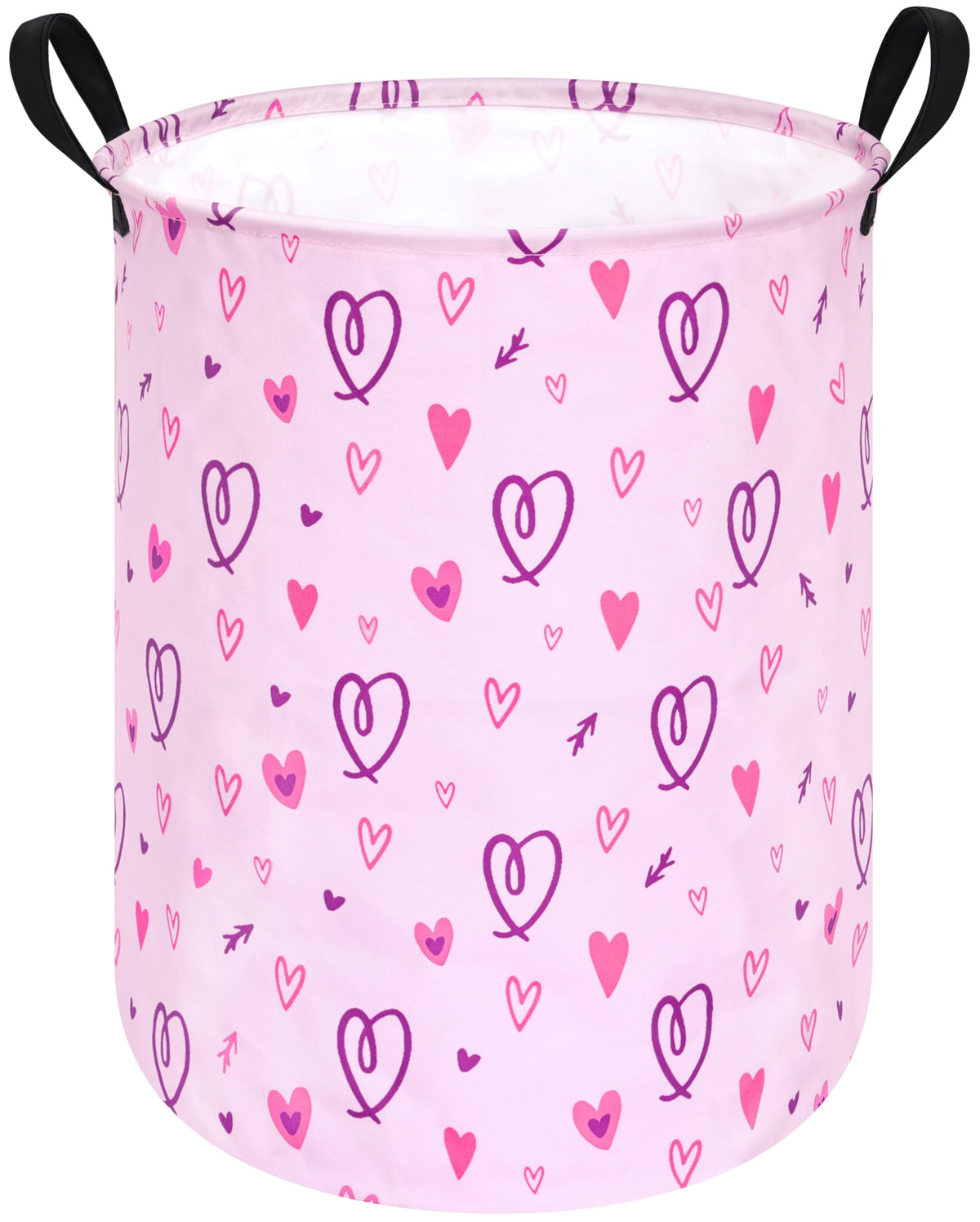 ACMUUNI 19.7-inch round pink hamper top view for easy sorting