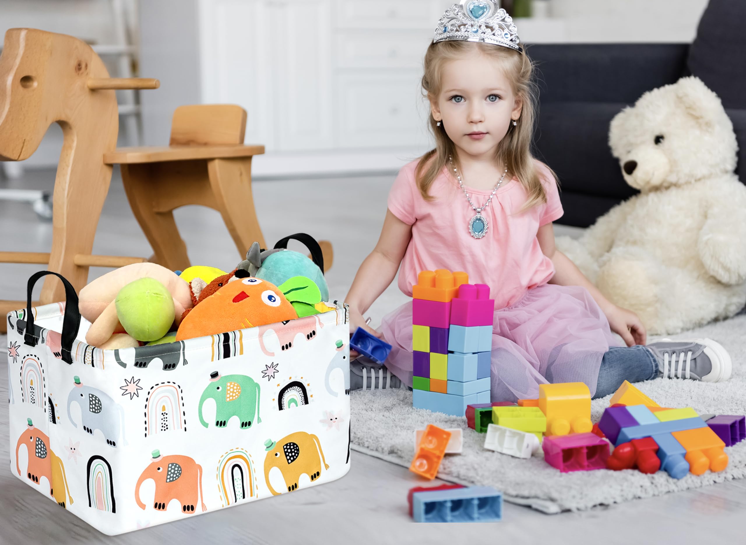 ACMUUNI boys toys organization basket supports tidy playrooms and quick toy cleanup.