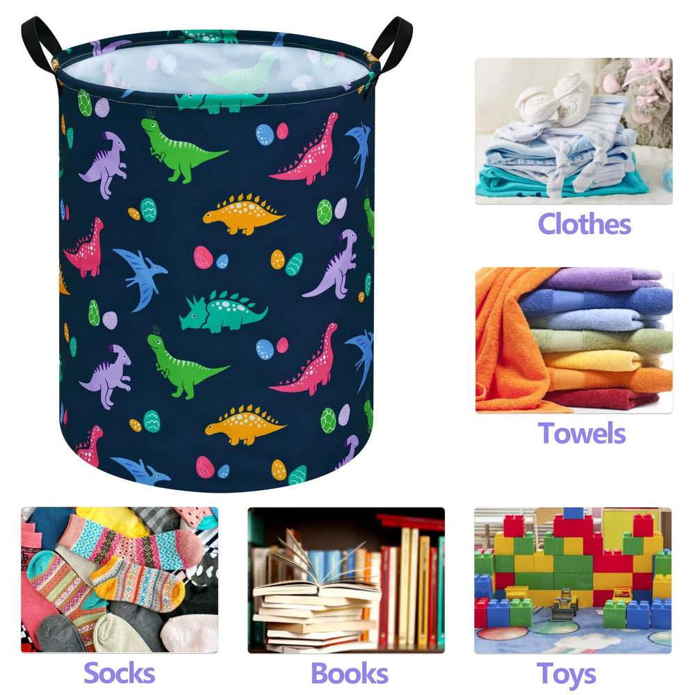 ACMUUNI child-friendly dinosaur pattern adds playful touch to kids' laundry chores.
