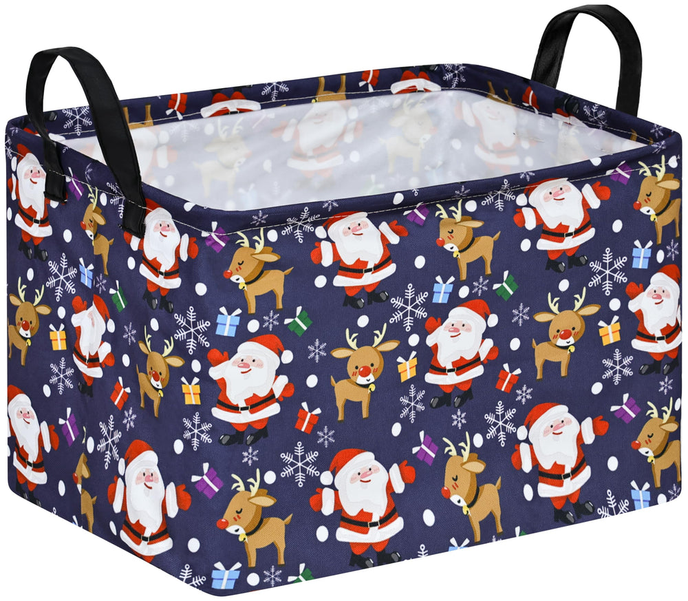 ACMUUNI christmas gift basket storage bin rectangle—festive organization for shelves and closets