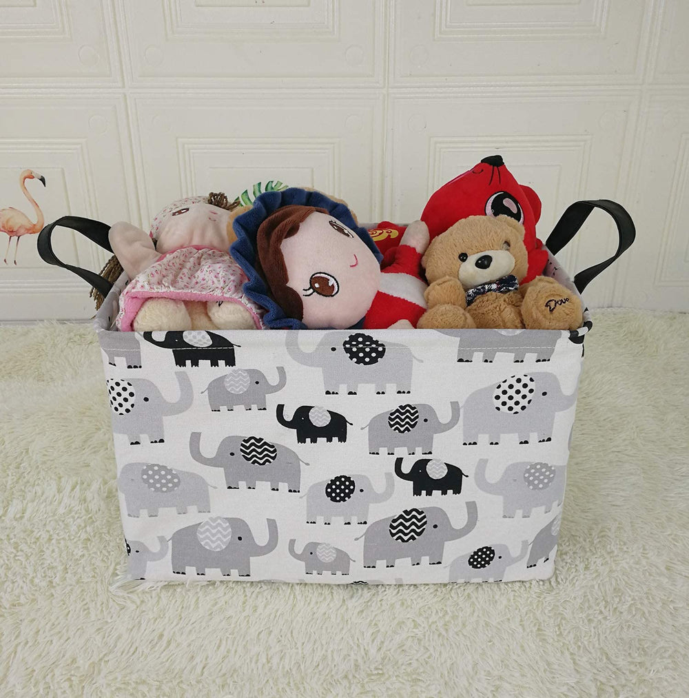 ACMUUNI collapsible laundry hamper with handles for easy transport.