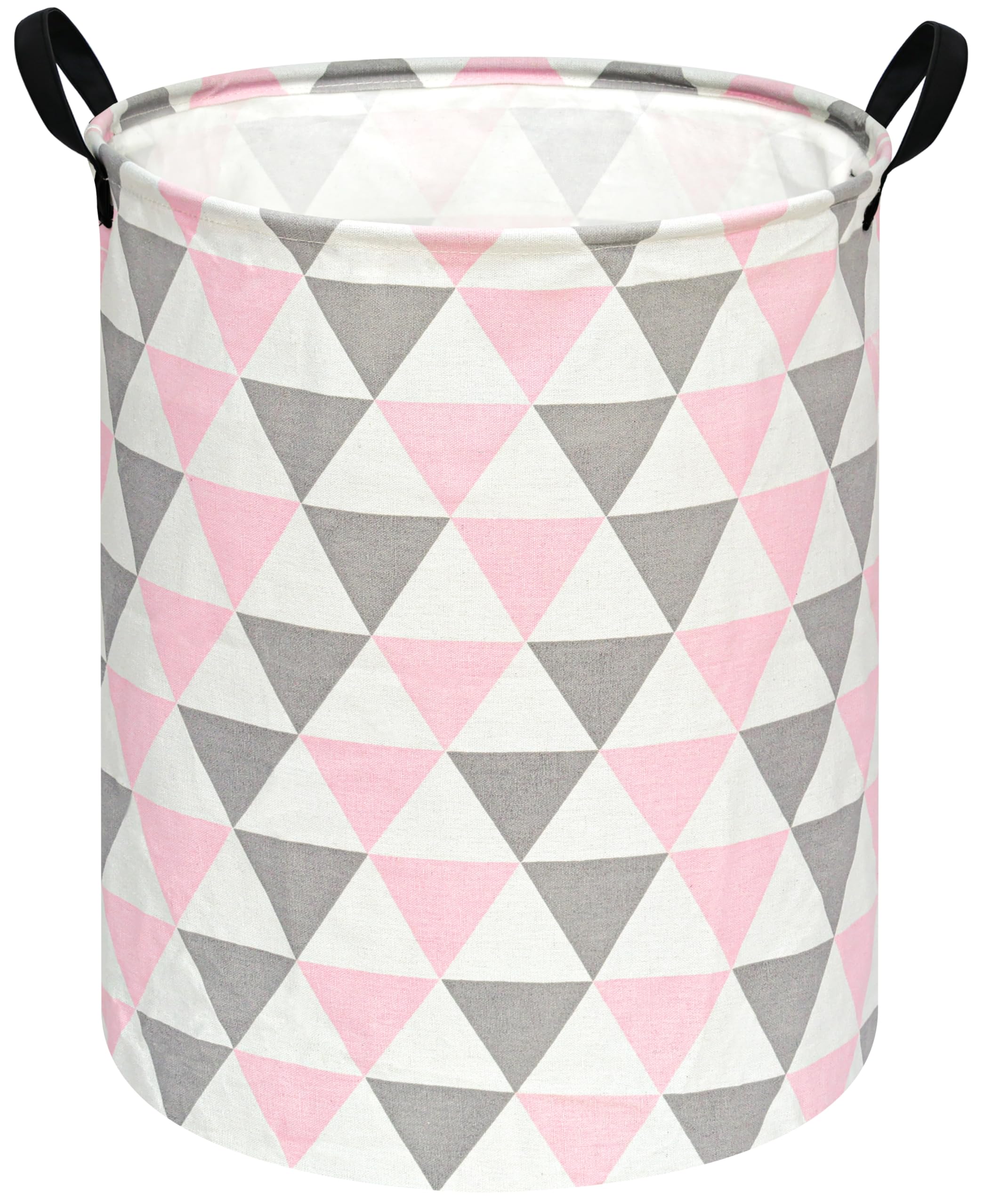 ACMUUNI dinosaur laundry hamper front view showing round shape for easy laundry storage