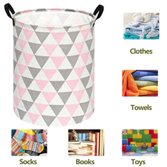 ACMUUNI dinosaur laundry hamper side view with durable handles for carrying