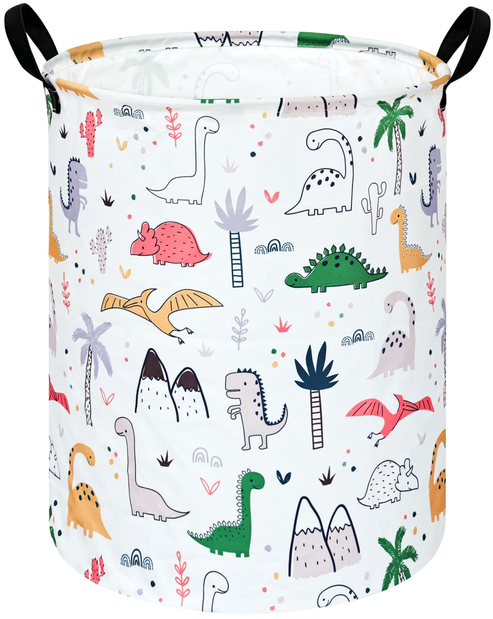 ACMUUNI dinosaur-pattern round laundry hamper for organized laundry